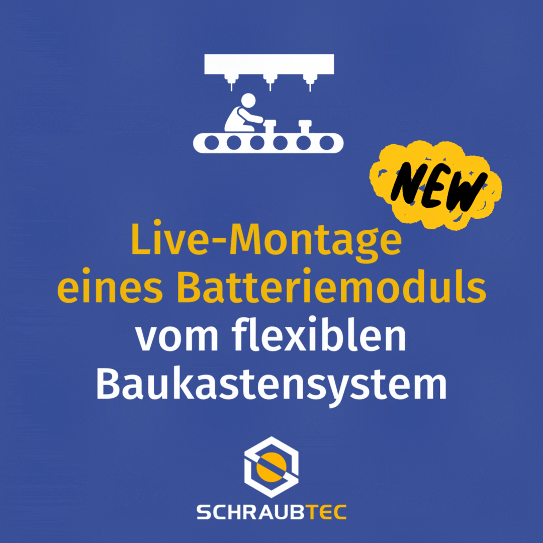 Live Montage eines Batteriemoduls